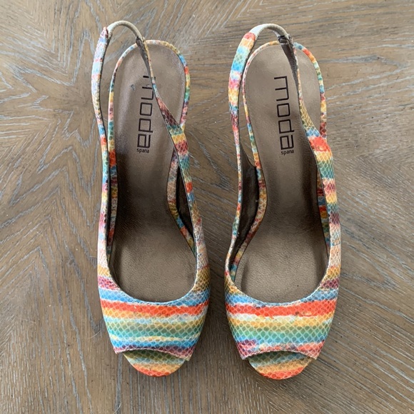 Moda Spana sling back heels size 9.5 - Picture 3 of 7